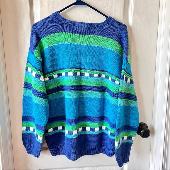 Vintage TALBOTS Ramie Cotton Embroidered Ocean Fish Crew Neck Sweater—SZ. Med - Picture 11 of 13